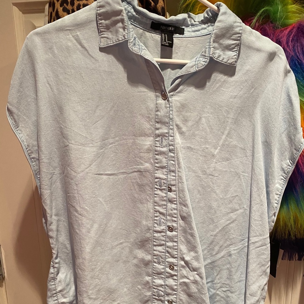 light denim button down